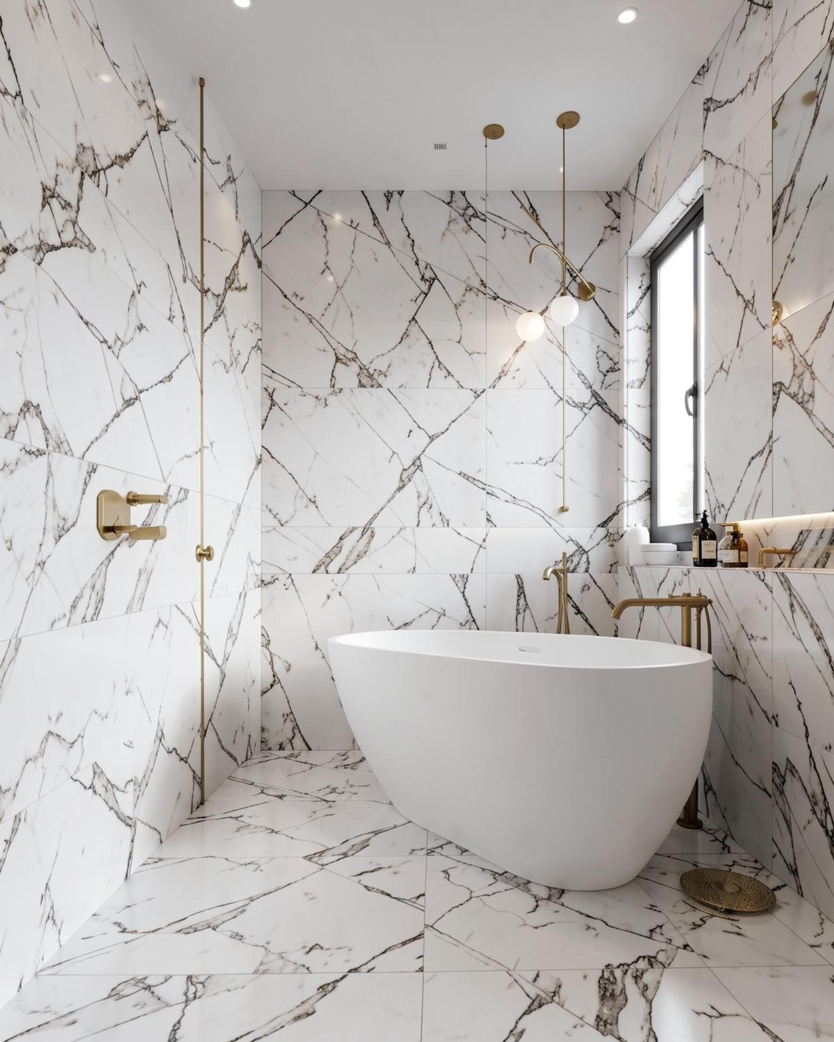 Marble Tile flooring installed by Godbout Renos in Ottawa